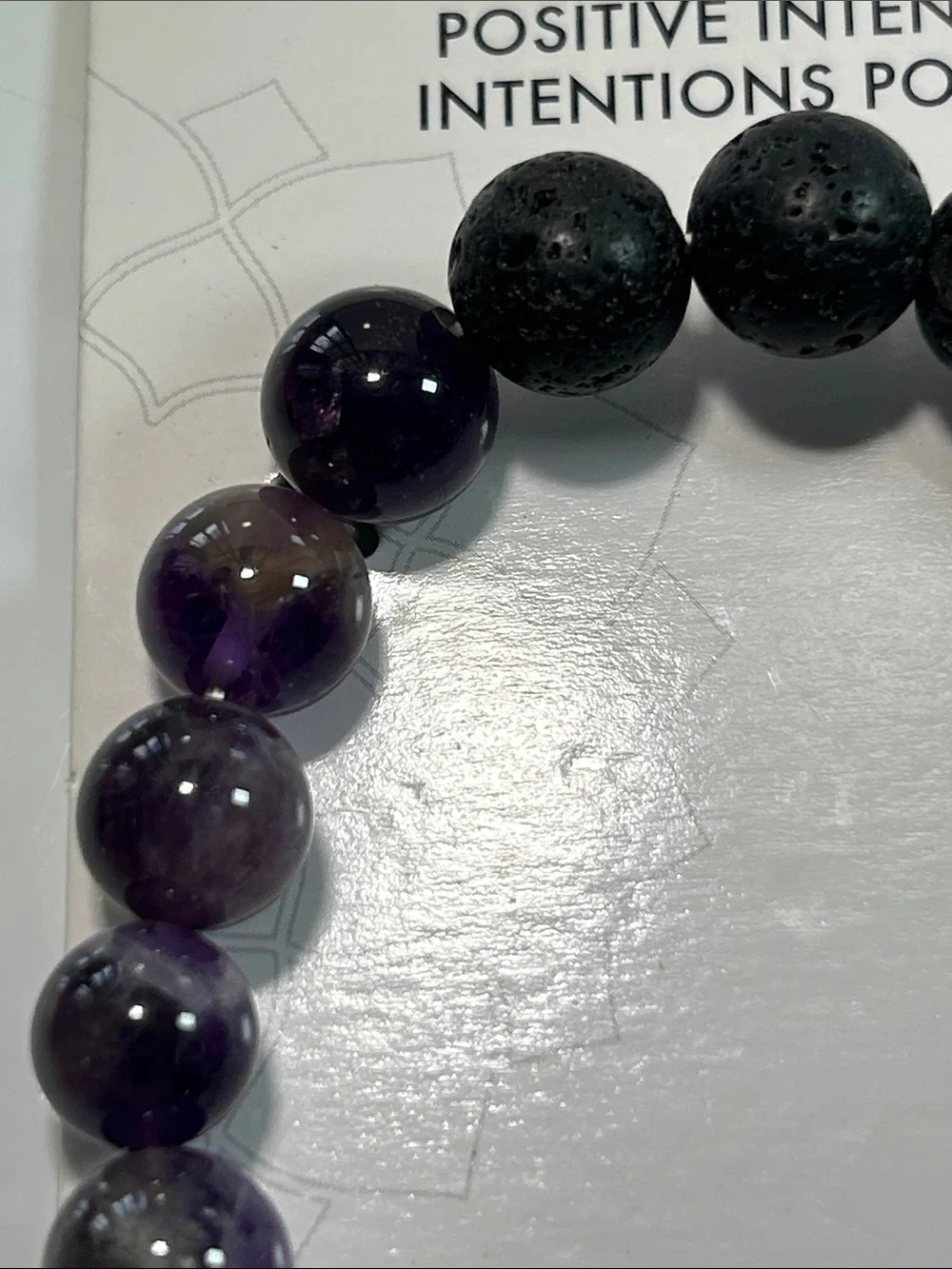 NWT Genuine Amethyst Quartz Gemstone Bead Aromatherapy Bracelet